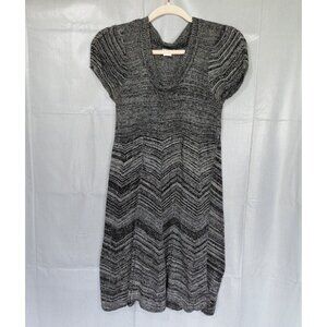 Y2K Wet Seal Knit Sweater Dress XL Space Gray Fit & Flare Long Blouse